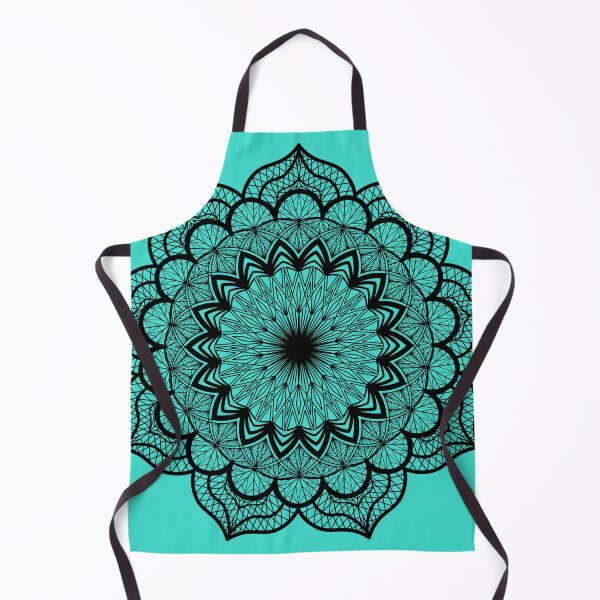 Item preview, Black Mandala on Turquoise designed and sold by CreaTwinkles.