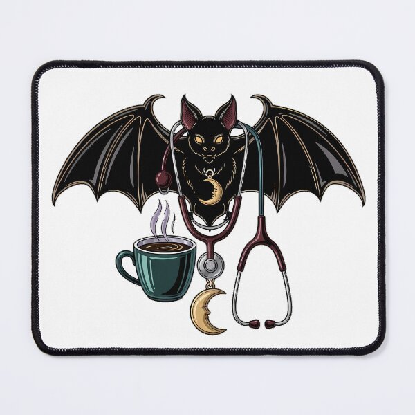 Item preview, Bat Dark Coffee Cup and Stethoscope Gift designed and sold by IllumeInk.