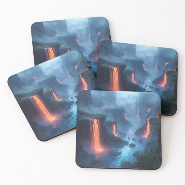 Item preview, Alien Waterfall Valley – Pandora Inspired Landscape Art designed and sold by Luminous Wilds.