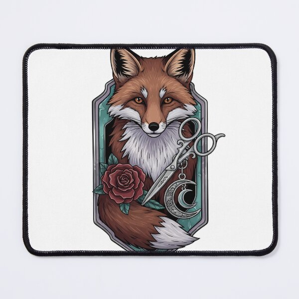 Item preview, Fox Silver Scissors and Rose Gift designed and sold by IllumeInk.