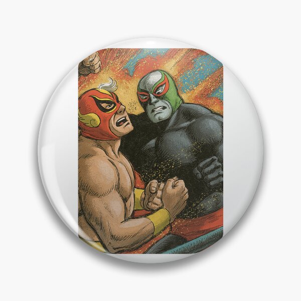 Item preview, Colorful Luchadors Fighting Retro Comic Book designed and sold by Piotrek0001.