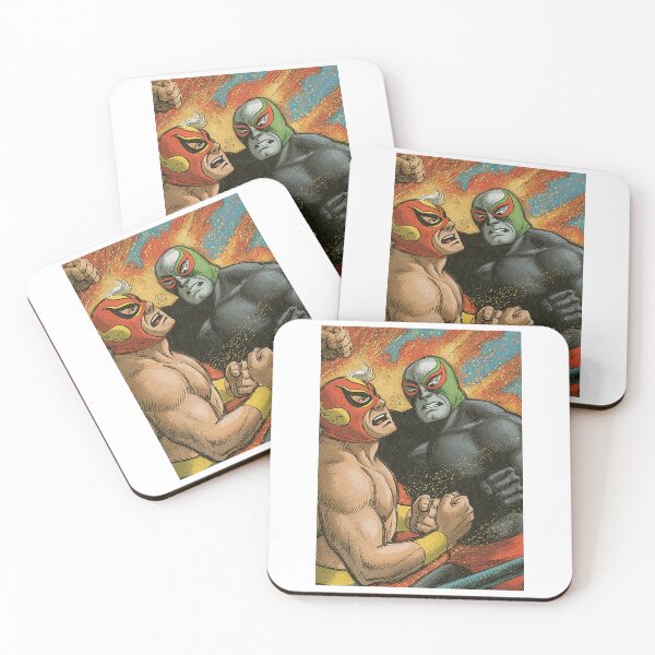 Item preview, Colorful Luchadors Fighting Retro Comic Book designed and sold by Piotrek0001.