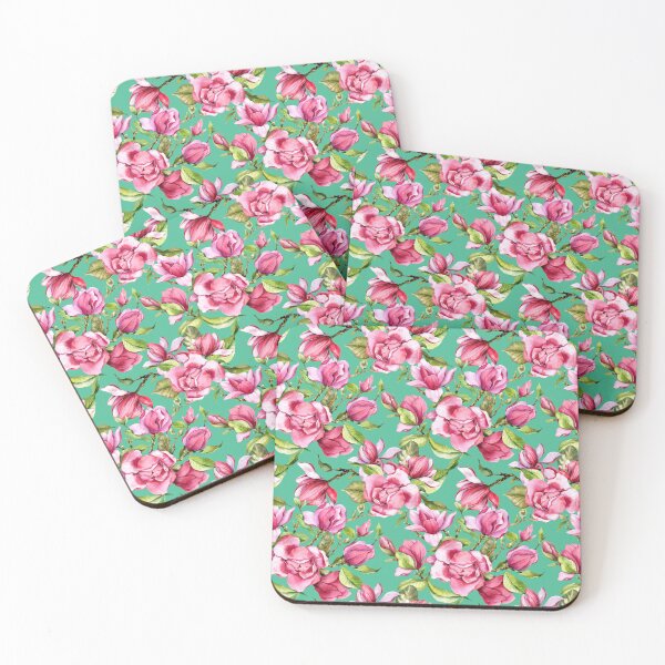 Item preview, Elegant Roses Floral Pattern on green background  designed and sold by Anisha  Vaz.