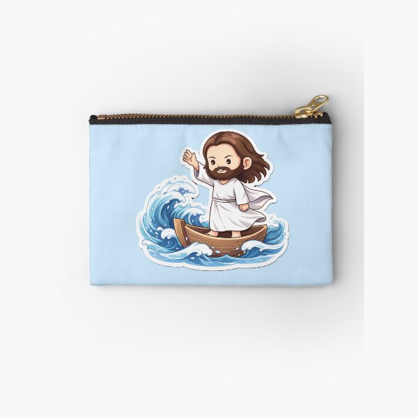 Item preview, Chibi Jesus Calms the Storm Cute Christian Sticker designed and sold by Faithlines.