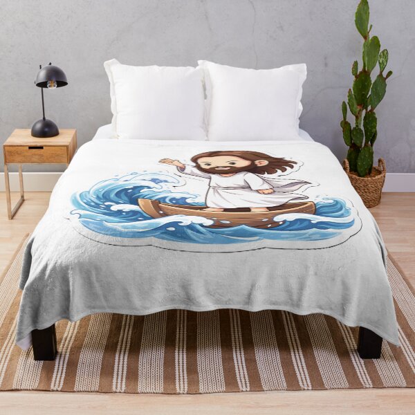 Item preview, Chibi Jesus Calms the Storm Cute Christian Sticker designed and sold by Faithlines.