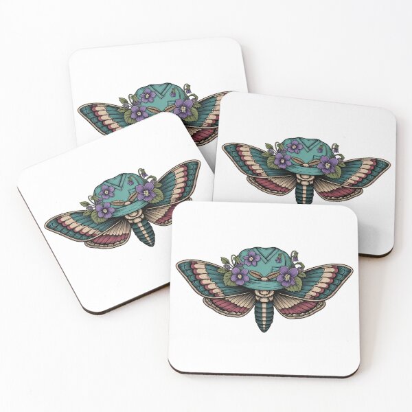 Item preview, Violet Flowers Moth Teal Scrub Cap Gift designed and sold by IllumeInk.