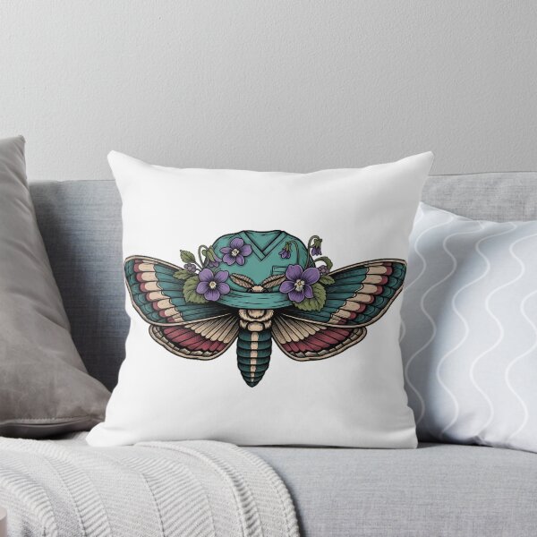 Item preview, Violet Flowers Moth Teal Scrub Cap Gift designed and sold by IllumeInk.