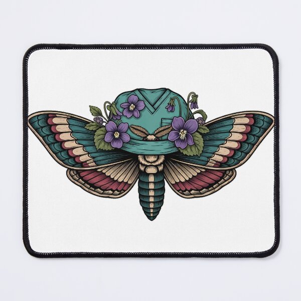 Item preview, Violet Flowers Moth Teal Scrub Cap Gift designed and sold by IllumeInk.