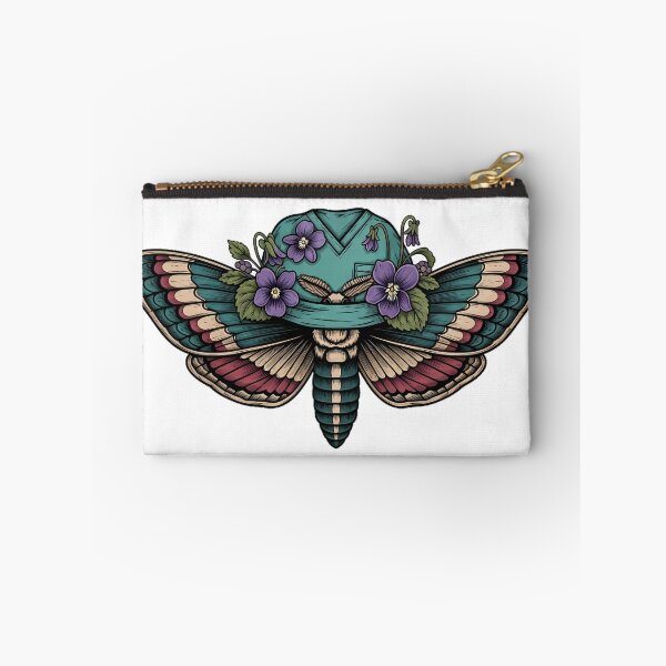 Item preview, Violet Flowers Moth Teal Scrub Cap Gift designed and sold by IllumeInk.