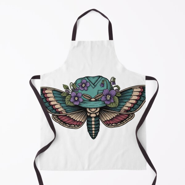 Item preview, Violet Flowers Moth Teal Scrub Cap Gift designed and sold by IllumeInk.