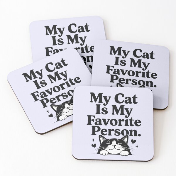 Item preview, My Cat Is My Favorite Person – Cute Black & White Cat Design designed and sold by blankTeeShirt.