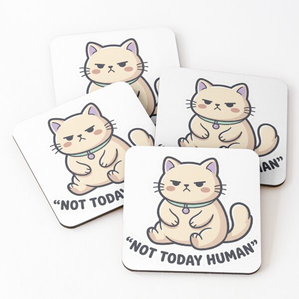 Item preview, NOT TODAY HUMAN cat sticker designed and sold by DesignsByDevika.