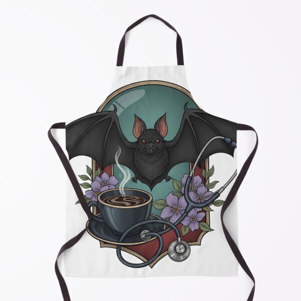 Item preview, Violet Flowers Bat Dark Coffee Cup and Stethoscope Gift designed and sold by IllumeInk.