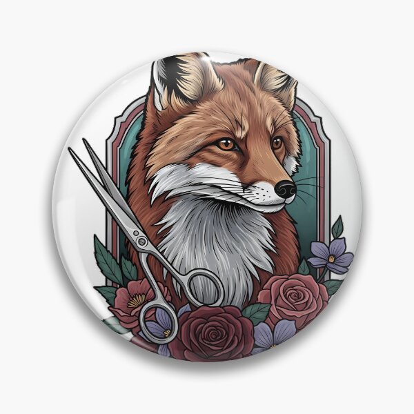 Item preview, Violet Flowers Fox Silver Scissors and Rose Gift designed and sold by IllumeInk.