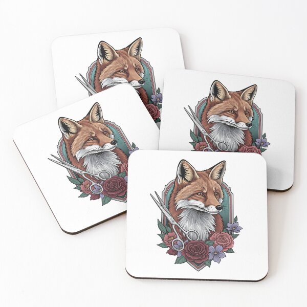Item preview, Violet Flowers Fox Silver Scissors and Rose Gift designed and sold by IllumeInk.