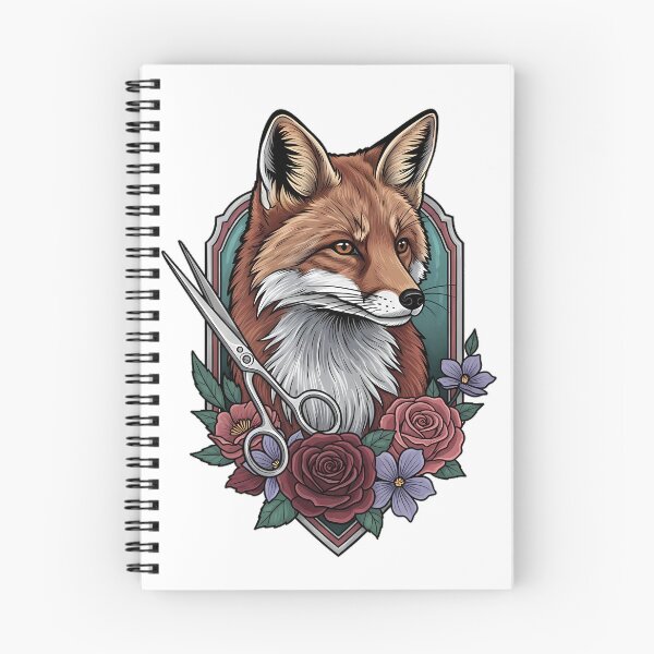 Item preview, Violet Flowers Fox Silver Scissors and Rose Gift designed and sold by IllumeInk.