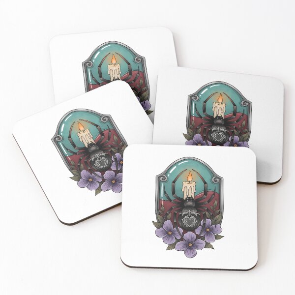 Item preview, Violet Flowers Spider Candle and Heart Charm Gift designed and sold by IllumeInk.