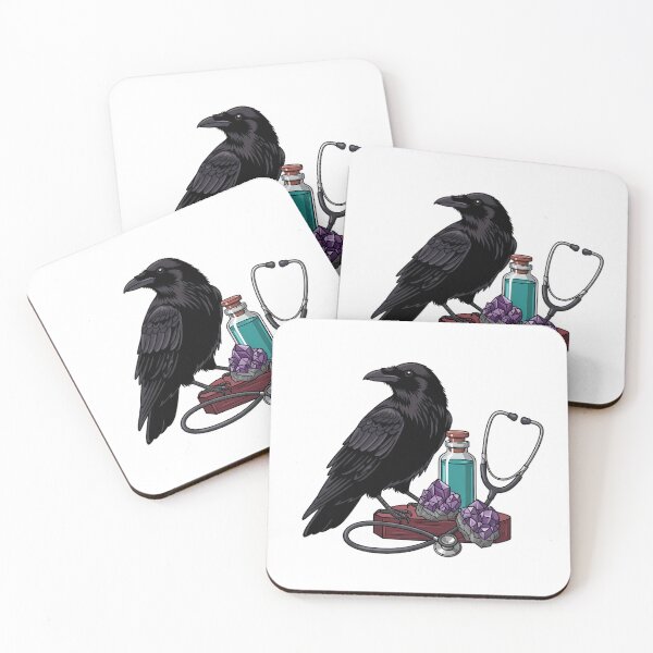 Item preview, Raven Amethyst Crystal Apothecary Bottle and Stethoscope Gift designed and sold by IllumeInk.