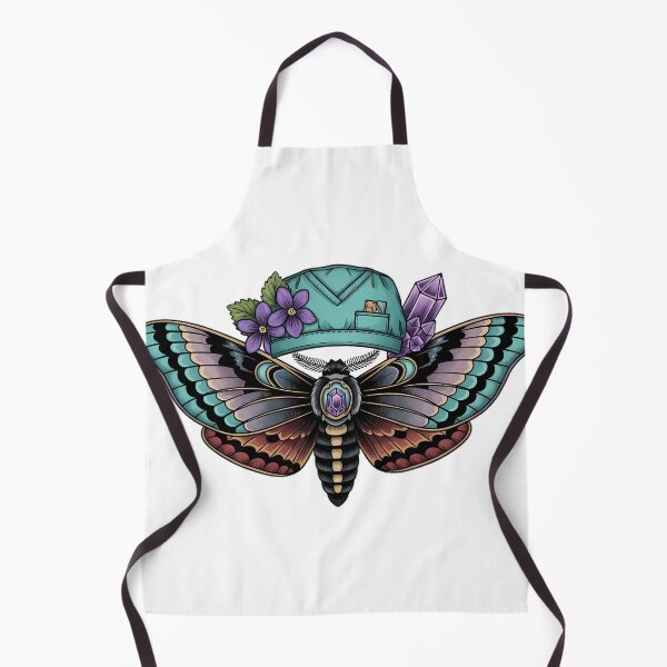 Item preview, Moth Amethyst Crystal Teal Scrub Cap Gift designed and sold by IllumeInk.