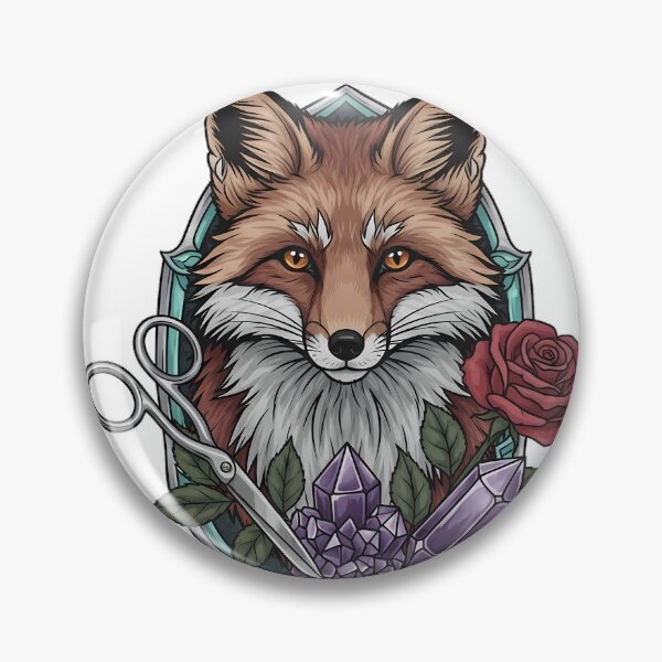 Item preview, Fox Amethyst Crystal Silver Scissors and Rose Gift designed and sold by IllumeInk.