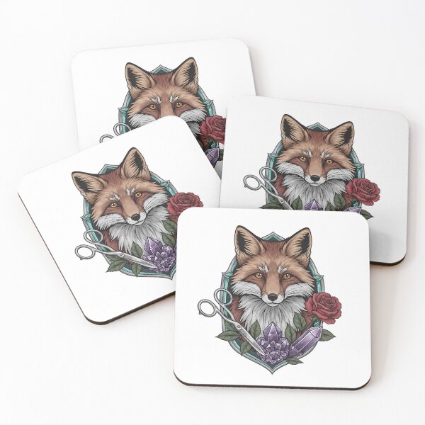 Item preview, Fox Amethyst Crystal Silver Scissors and Rose Gift designed and sold by IllumeInk.