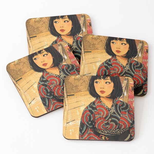Item preview, Anime Kimono Girl in Tokyo – Modern Japanese Aesthetic Illustration designed and sold by clipboxjp.