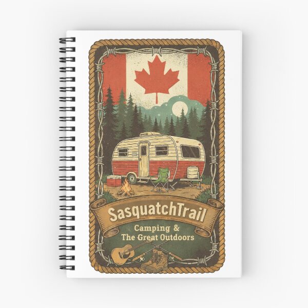Item preview, Canadian Camping Adventure - Vintage Caravan & Great Outdoors Art designed and sold by SasquatchTrail.
