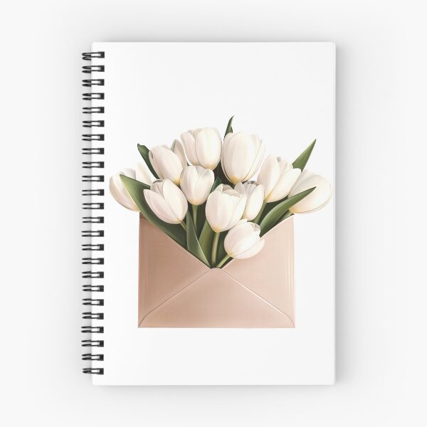 Item preview, White Tulips in Envelope Aesthetic Floral Art designed and sold by katemaxi.