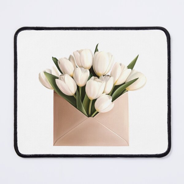 Item preview, White Tulips in Envelope Aesthetic Floral Art designed and sold by katemaxi.