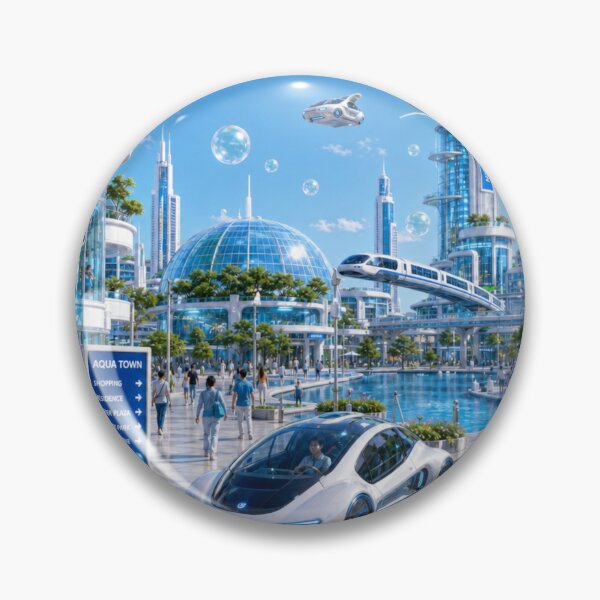 Item preview, Frutiger Future - Future City in Frutiger Aero Theme designed and sold by Unpredictable Fat Cat.