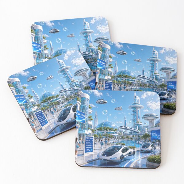 Item preview, Frutiger Future - Future City in Frutiger Aero Theme designed and sold by Unpredictable Fat Cat.