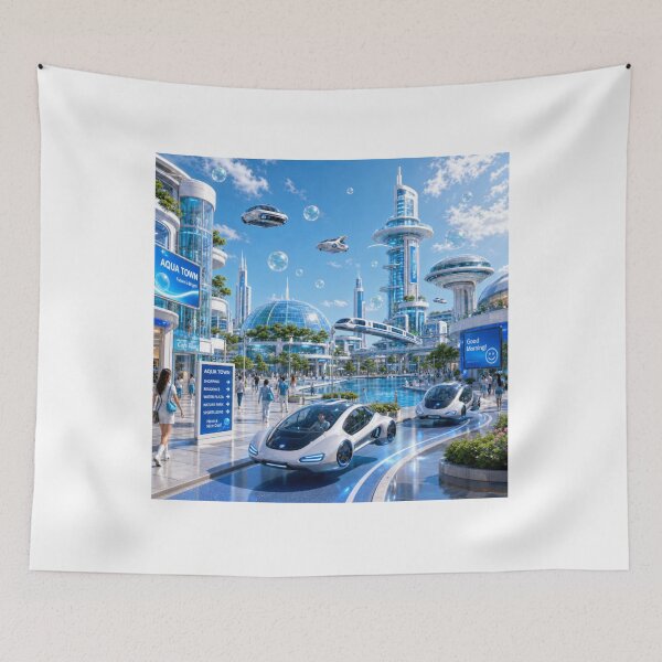 Item preview, Frutiger Future - Future City in Frutiger Aero Theme designed and sold by Unpredictable Fat Cat.