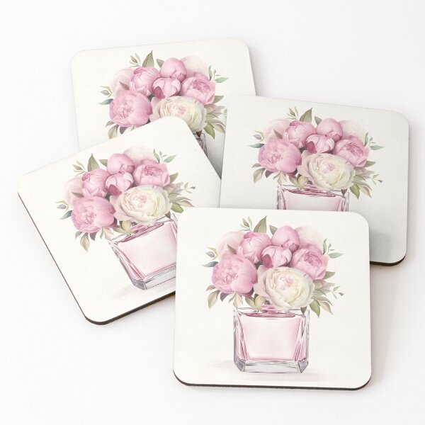 Item preview, Pink Peonies in a Perfume Bottle Illustration designed and sold by katemaxi.