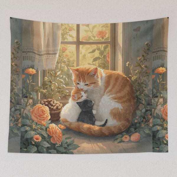 Item preview, Home Is Where Mama Cat Is – Cozy Cottagecore Mother’s Day Art designed and sold by Deezyned.
