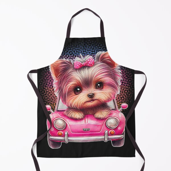 Item preview, Adorable Yorkie in Pink Convertible Watercolor Art designed and sold by QuirkyCloud Designs.