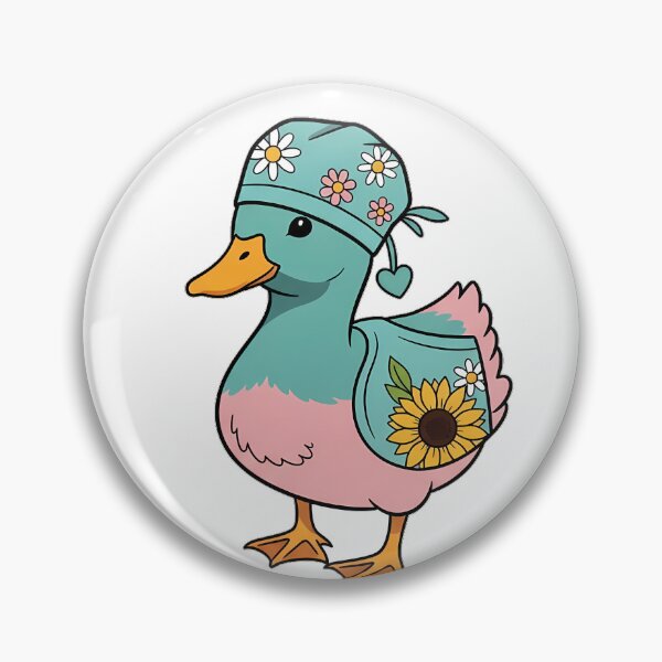 Item preview, Heart Charm Duck Teal Scrub Cap Gift designed and sold by pumsquare.