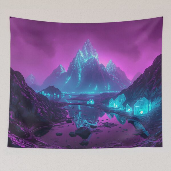 Item preview, Crystal Mountains – Alien Fantasy Landscape Art designed and sold by Luminous Wilds.