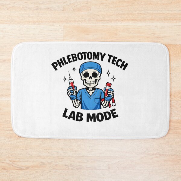 Item preview, Phlebotomy Tech Lab Mode Skeleton Funny Blood Draw Medical Humor Dark Cute Design designed and sold by ClinicalHubs.