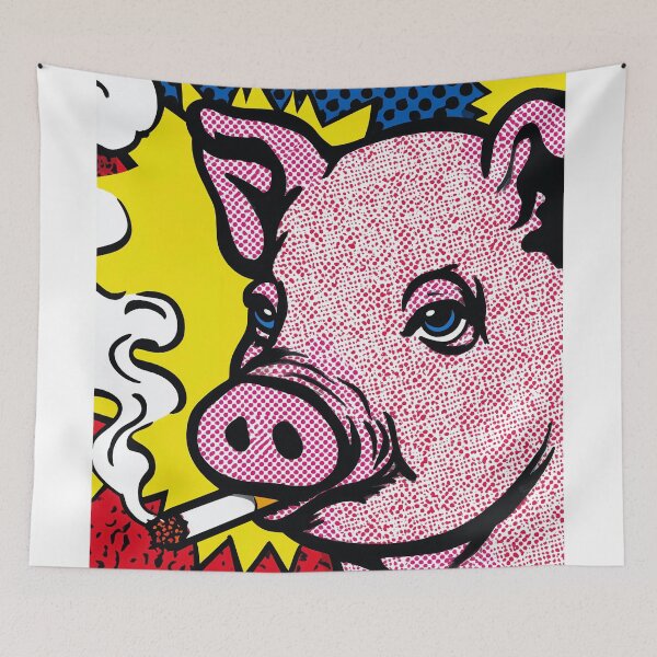 Item preview, Colorful Smoking Pig Pop Art designed and sold by lautir.