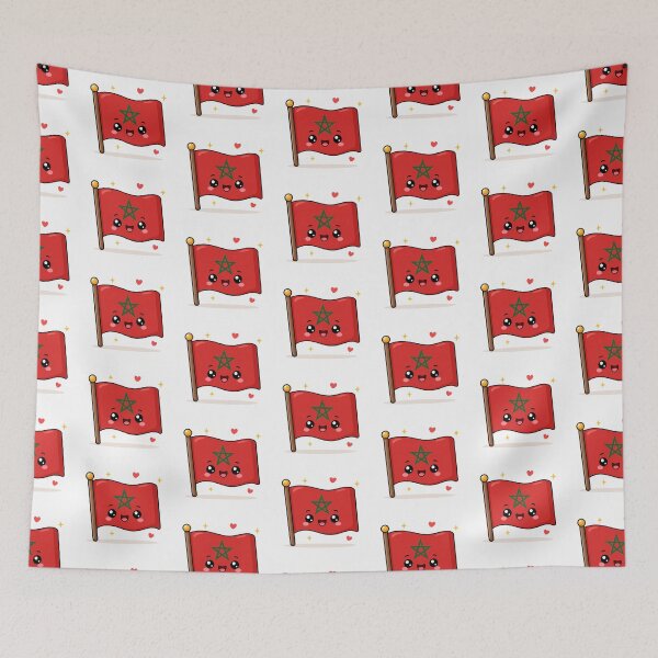 Item preview, Kawaii Moroccan flag designed and sold by Collection Touillette.