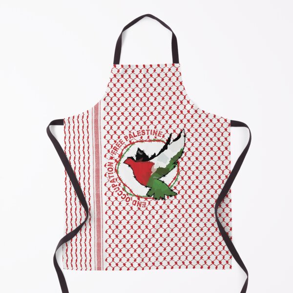 Item preview, Palestinian Arabic Kufiya Hatta Pattern End Occupation Free Palestine -Red designed and sold by Hurriyyatee.