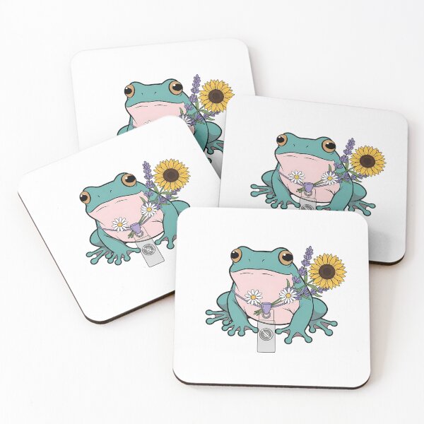 Item preview, Frog Lavender Sprigs Lavender Badge Reel Gift designed and sold by pumsquare.