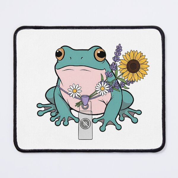 Item preview, Frog Lavender Sprigs Lavender Badge Reel Gift designed and sold by pumsquare.