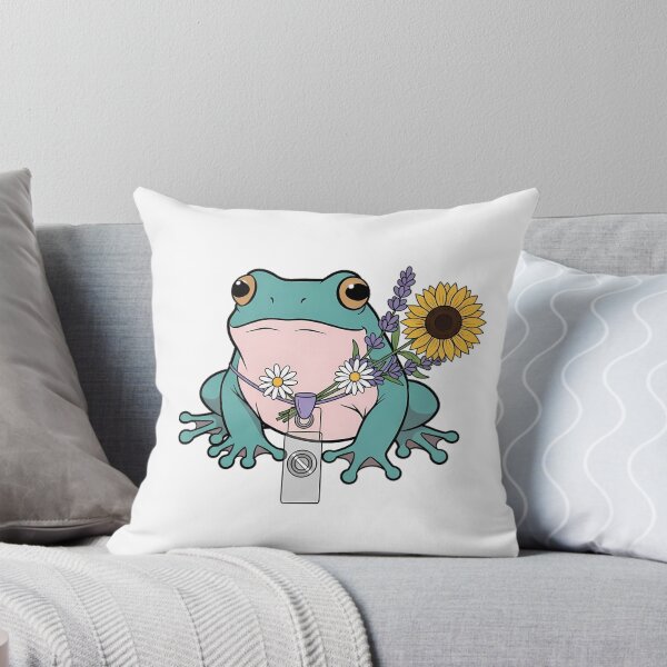 Item preview, Frog Lavender Sprigs Lavender Badge Reel Gift designed and sold by pumsquare.