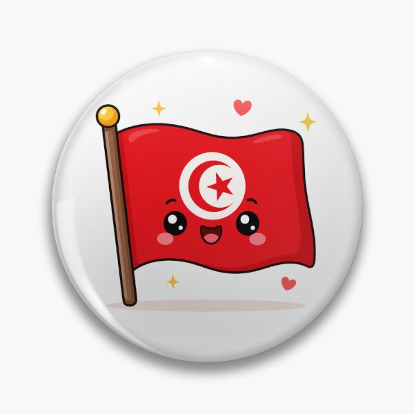 Item preview, Kawaii Tunisian flag designed and sold by Collection Touillette.