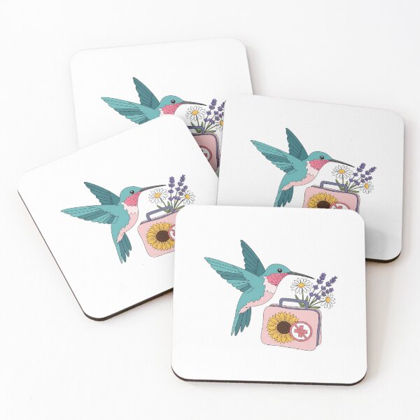 Item preview, Hummingbird Lavender Sprigs Sunflower First Aid Pouch Gift designed and sold by pumsquare.