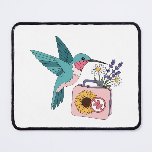 Item preview, Hummingbird Lavender Sprigs Sunflower First Aid Pouch Gift designed and sold by pumsquare.