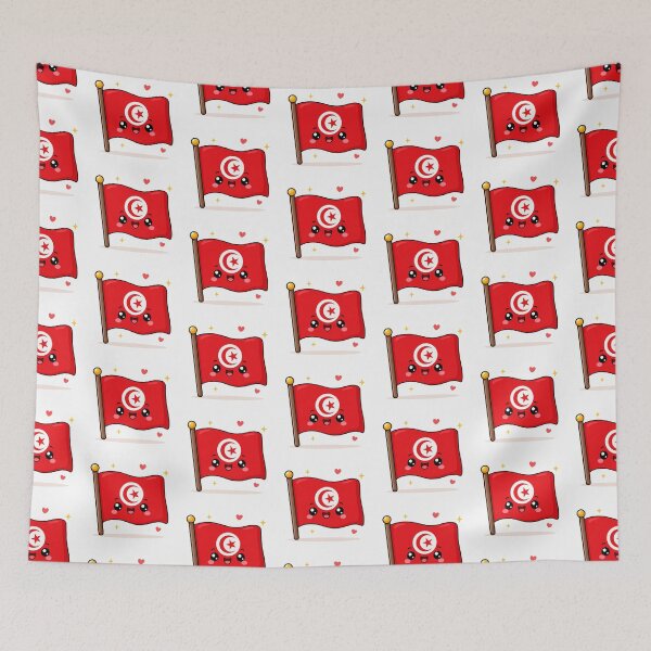 Item preview, Bandera tunecina kawaii designed and sold by Collection Touillette.