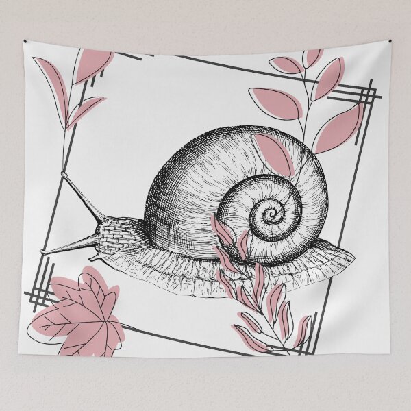 Item preview, Vintage Snail & Pink Botanical - Boho Art designed and sold by Kanniax.