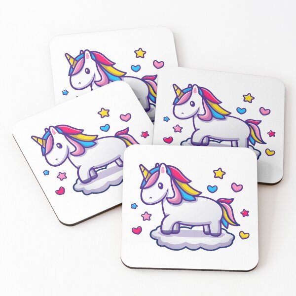 Item preview, Cute Magic Unicorn Floating on Cloud with Hearts and Stars designed and sold by Gromiber.